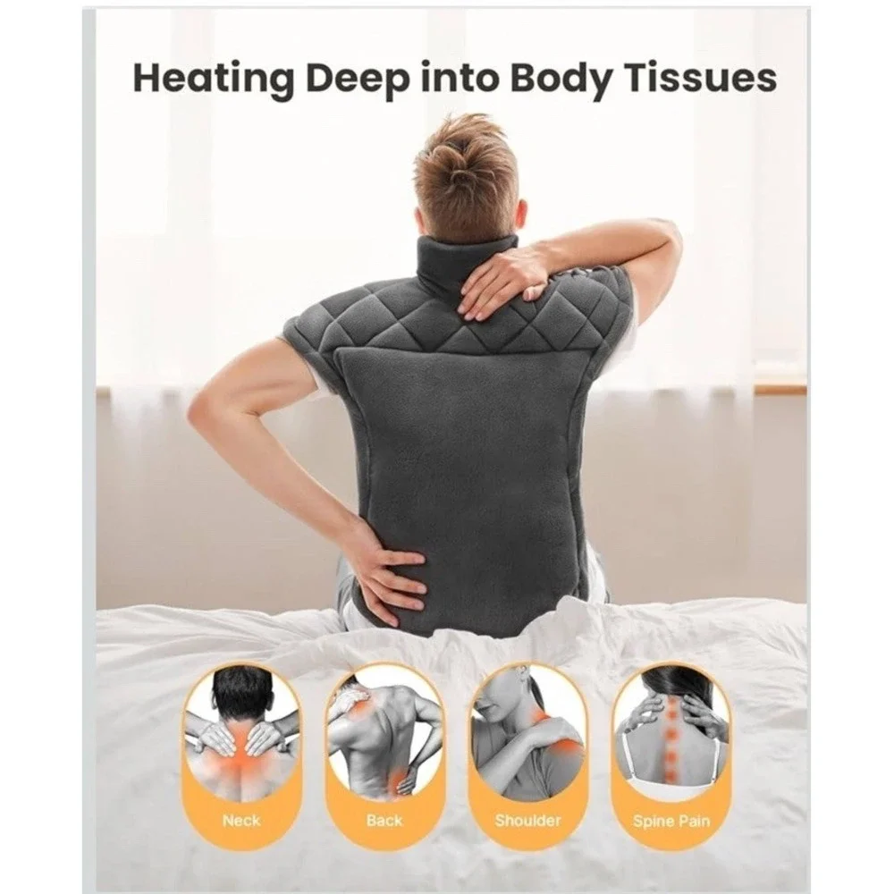Heating Pad‎ for Neck and Shoulders and Back for Pain Relief Gray Large 24